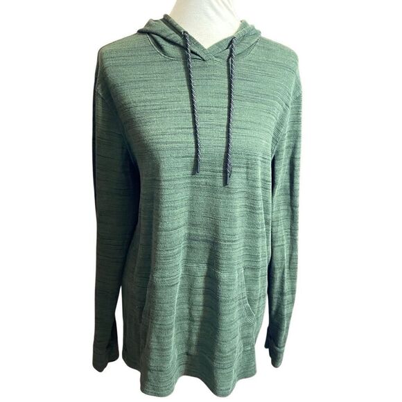 Urban Pipeline Men’s Lightweight Green Pullover Hoodie With Kangaroo Pocket Size - Picture 8 of 8